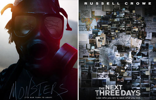 Постери на „The Next Three Days” и “Monsters”