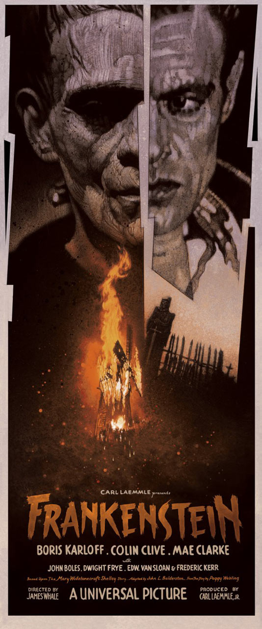 Плакат на „Франкенщайн”, дело на големия Дрю Струзан!