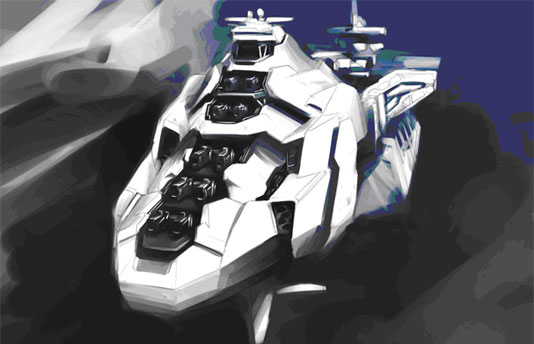 Starship Troopers: Invasion - концептулано на корабът Джон А. Уордън”