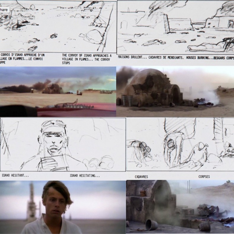 Съпоставка между „Дюн” и кадри от „Междузвездни войни: Нова Надежда”