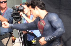 Супермен без гащи. Снимки зад кулисите