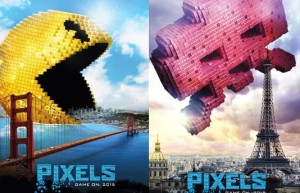 Постери на пълнометражната игрална версия на „Pixels”