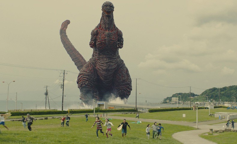 Кадър от нелепо изглеждащия „Godzilla: Resurgence“