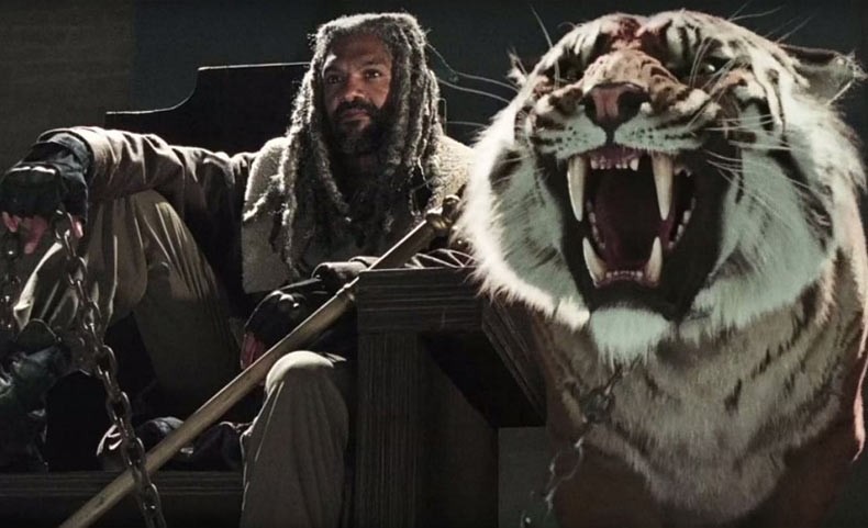 Йезекиил и Шива в сцена от седмия сезон на „The Walking Dead“