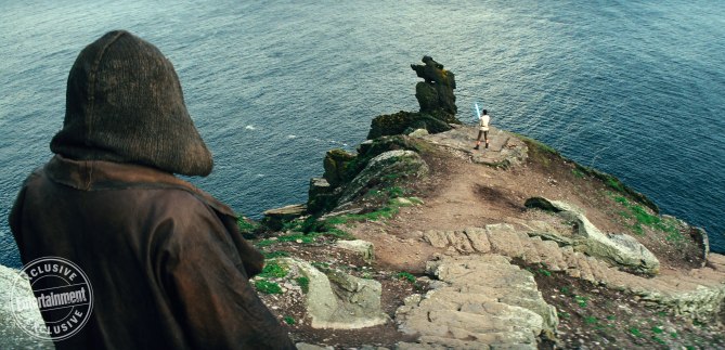 STAR WARS: THE LAST JEDI Mark Hamill is Luke Skywalker and Daisy Ridley is Rey