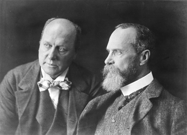 Авторът Хенри Джеймс (вляво) в компанията на своят брат – психолога Уилям Джеймс