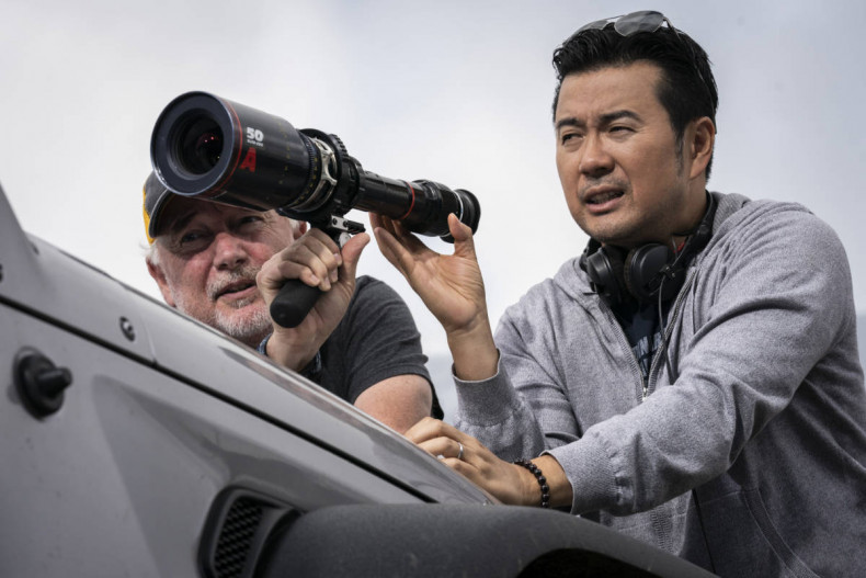 (from left) Director of photography Stephen F. Windon and director Justin Lin on the set of F9.